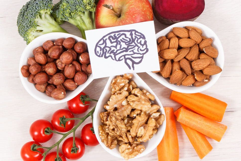 Nuts and vegetables are good for the memory and the brain